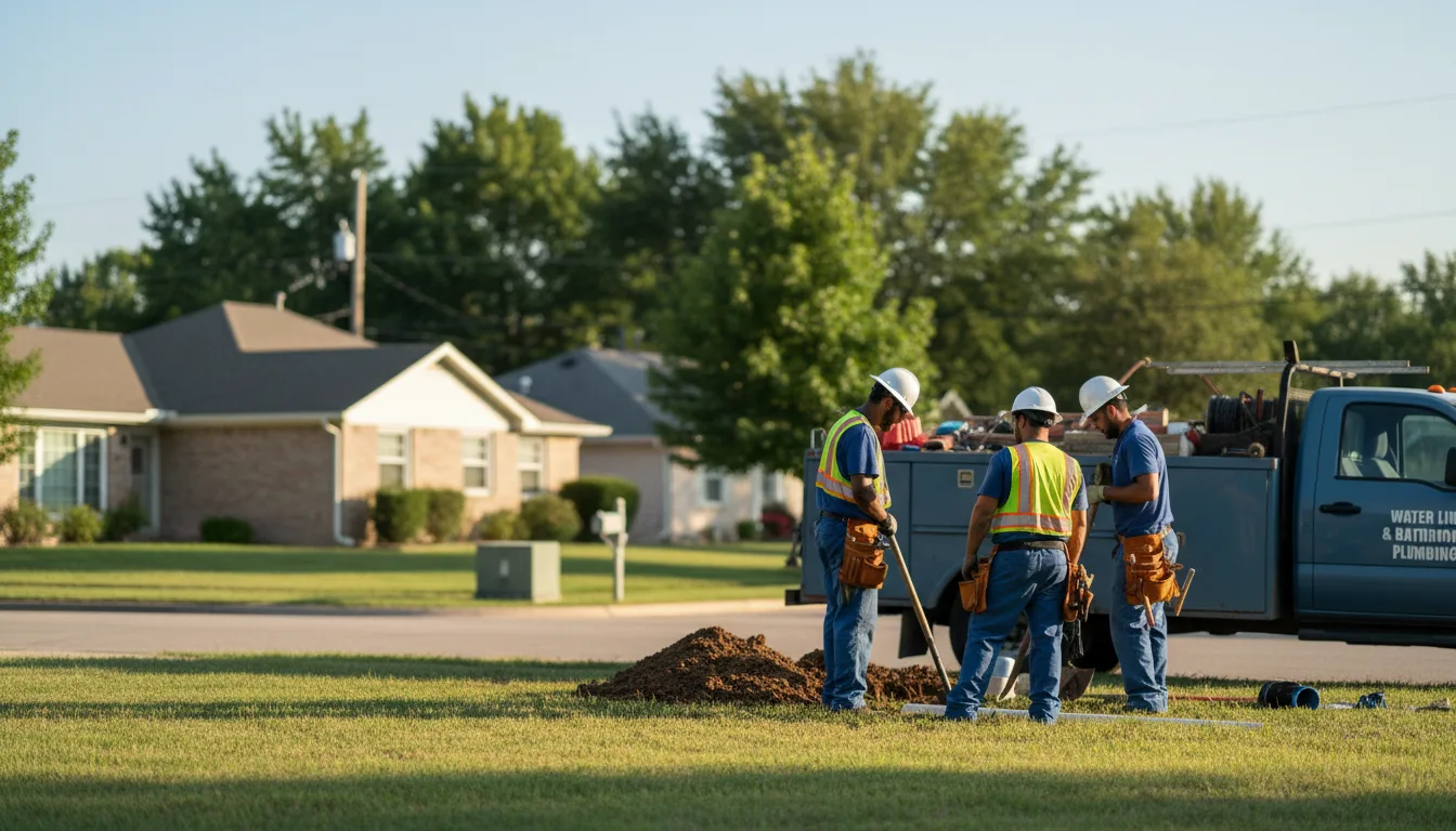 Residential water line and bathroom plumbing service in Redford, TX